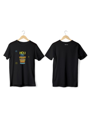 Greys&Blues Rangotsav Pima Round Neck T-Shirt - Black